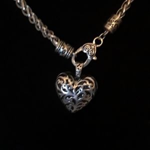 Awesome silver heart necklace